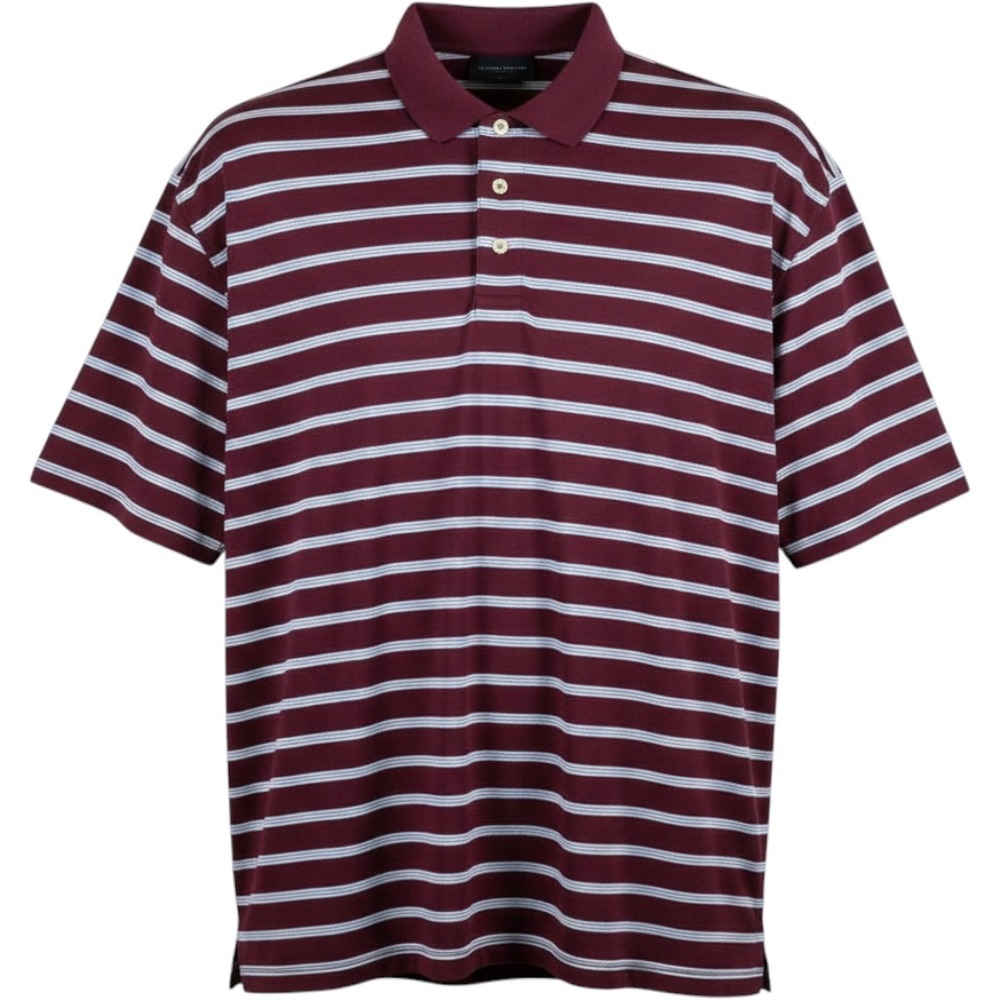 Dunning‎ Golf Mens XL Burgundy Striped Coolmax Polo Shirt Northwood Club XL